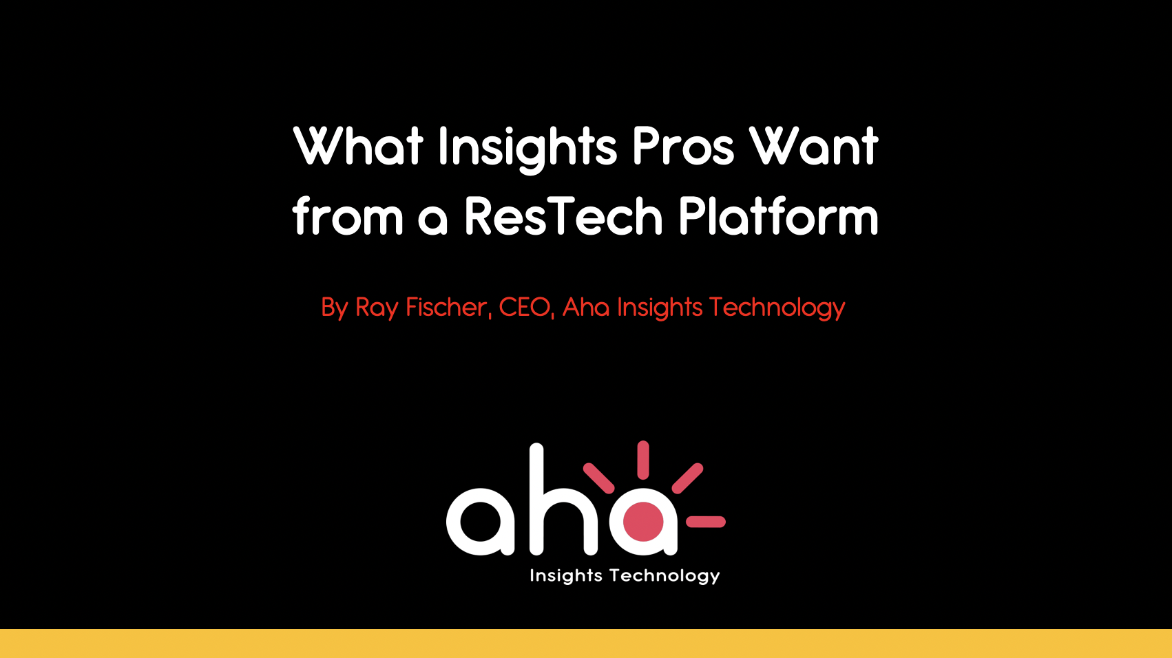 ResTech Insights Platform AHA